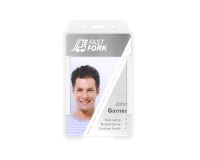 White Single-Sided Open Faced ID Card Holders - Portrait (Pack of 100)